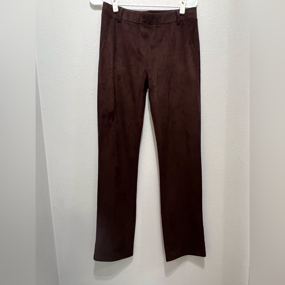 Dark brown suede betabrand dress yoga pants size medium m